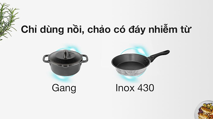 Bếp từ đôi lắp âm Nagakawa NAG1213M - Chảo, nồi phù hợp