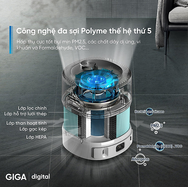 Robot Ecovacs Airbot Ava có ông nghệ lọc không khí hàng đầu