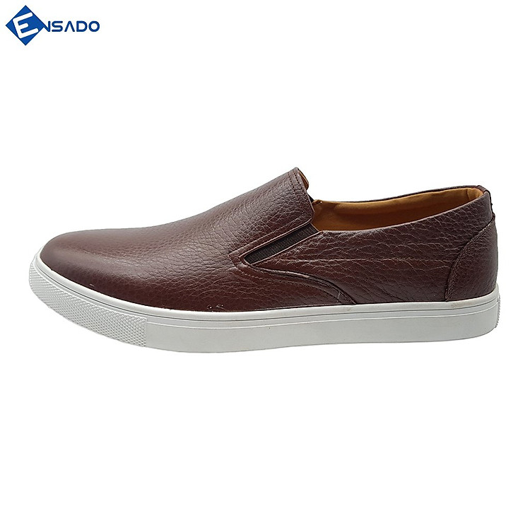  Giày Slip On Nam Giày Sneaker Nam Da Bò Nguyên Tấm Năng Động Trẻ Trung Ensado SL1316 (Nâu) 