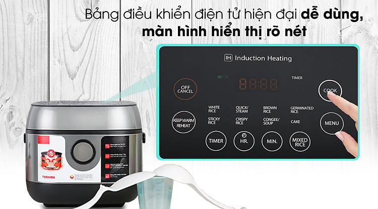 Bảng điều khiển điện tử - Nồi cơm cao tần Toshiba 1 lít RC-10IP1PV.