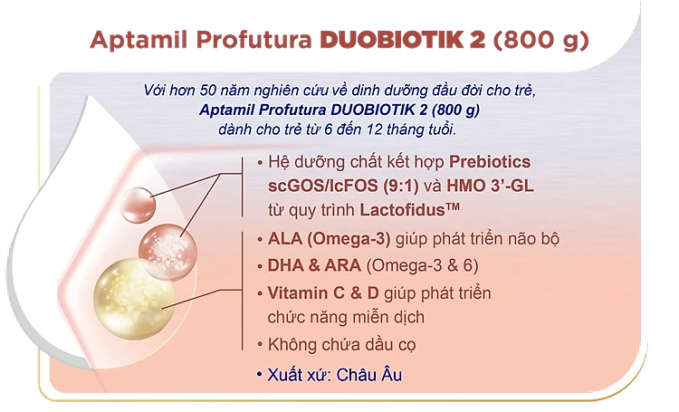 Sữa Aptamil Profutura Duobiotik số 2 800g