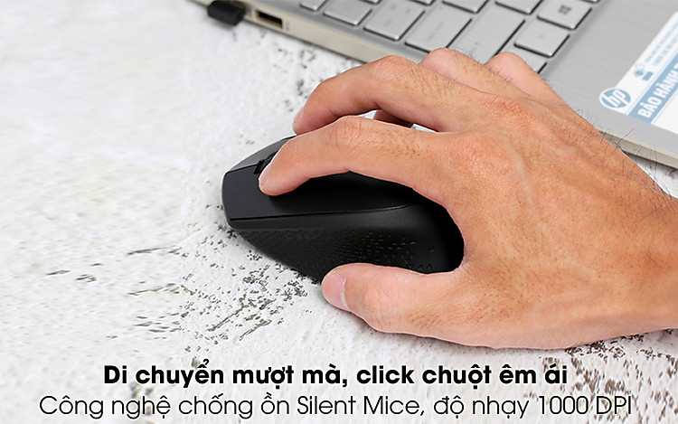 Êm ái, nhạy bén - Chuột Không Dây Silent Logitech M331