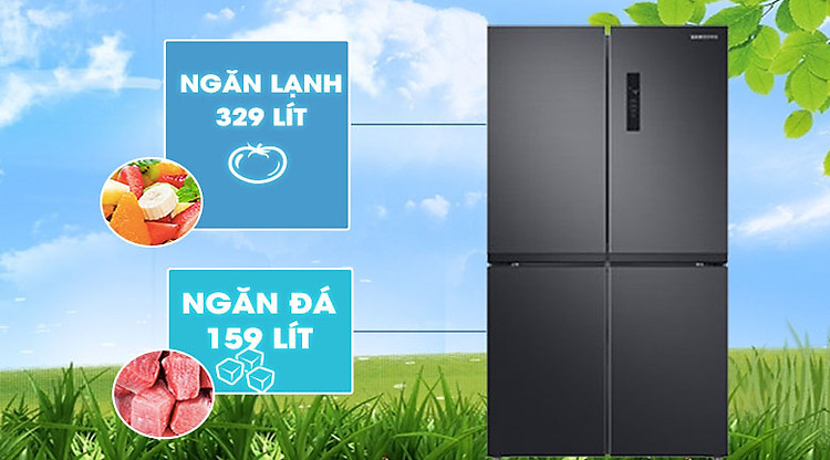 Tủ lạnh Samsung Inverter 488 lít RF48A4000B4/SV - Dung tích lớn