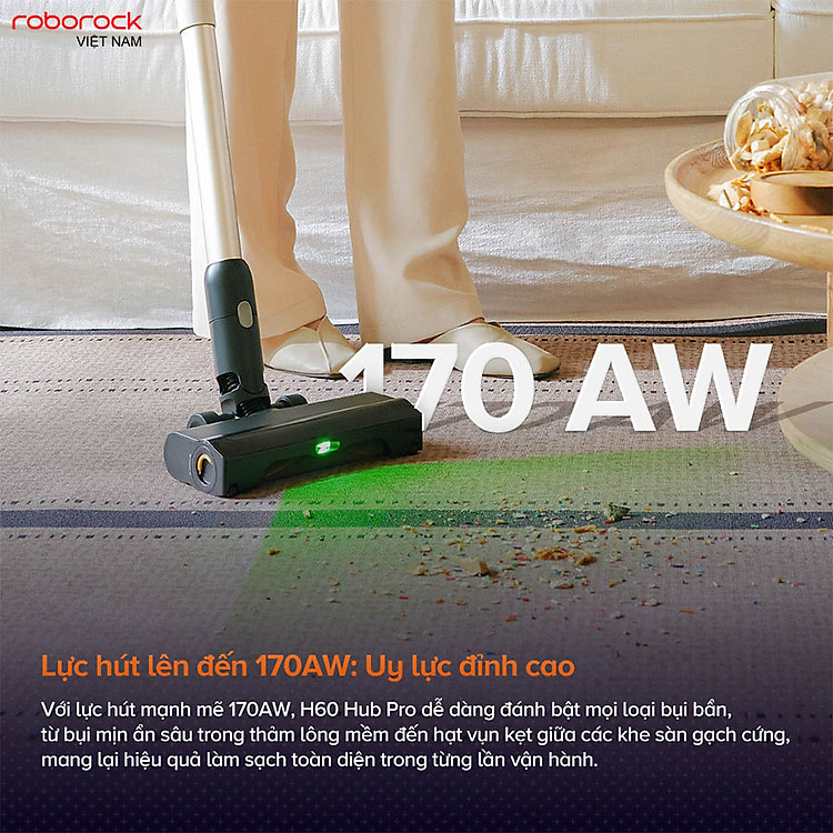 Máy hút bụi cầm tay Roborock H60 Hub Pro - Bản Quốc Tế 4