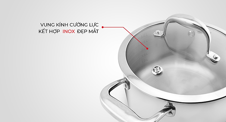 Nồi inox 3 lớp cao cấp đáy liền Emich Tri max XS EL 3746 size 18cm