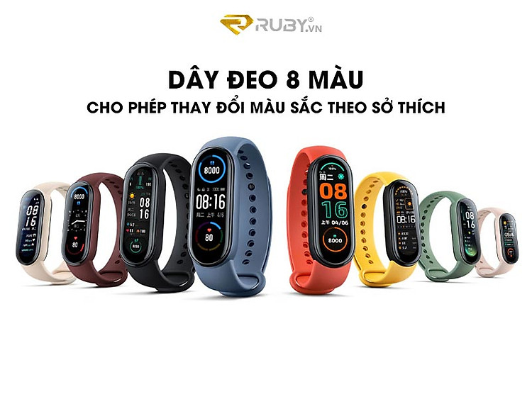 Mi band 6 có 8 màu dây đeo