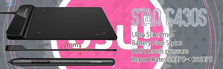 XP-Pen Star G430S 8192 Mức Lực Nhấn