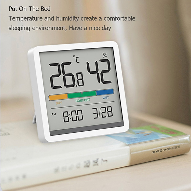 Đồng hồ nhiệt độ và độ ẩm Xiaomi youpin Miiiw Mute Màn hình LCD lớn 3,34 inch độ chính xác cao