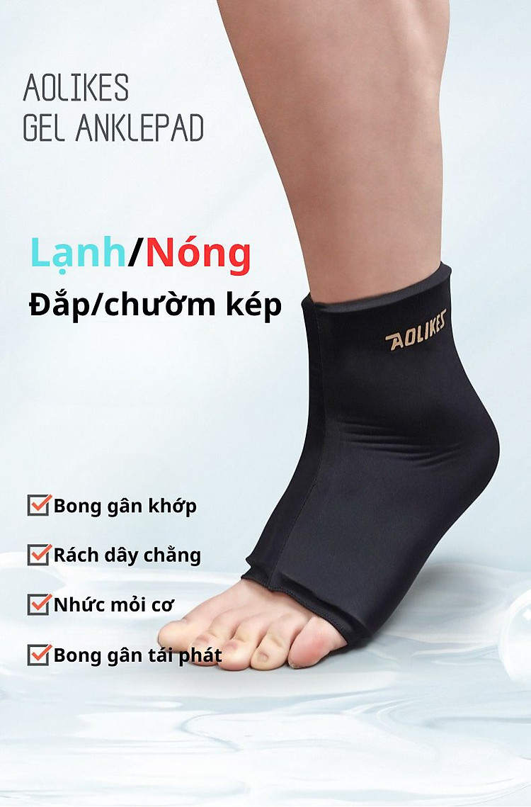 Đai Mắt Cá Chân AOLIKES A-3703 Gel Chườm Nóng Lạnh Giảm Đau