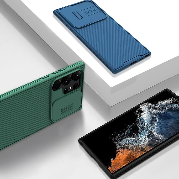 Ốp lưng chống sốc cho Samsung Galaxy S23 Ultra bảo vệ Camera hiệu Nillkin Camshield Pro