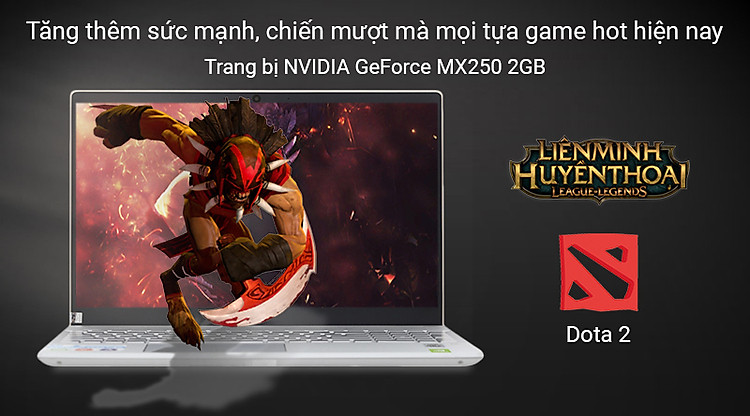 Laptop được trang bị card đồ hoạ rời NVIDIA GeForce MX250 2 GB. 