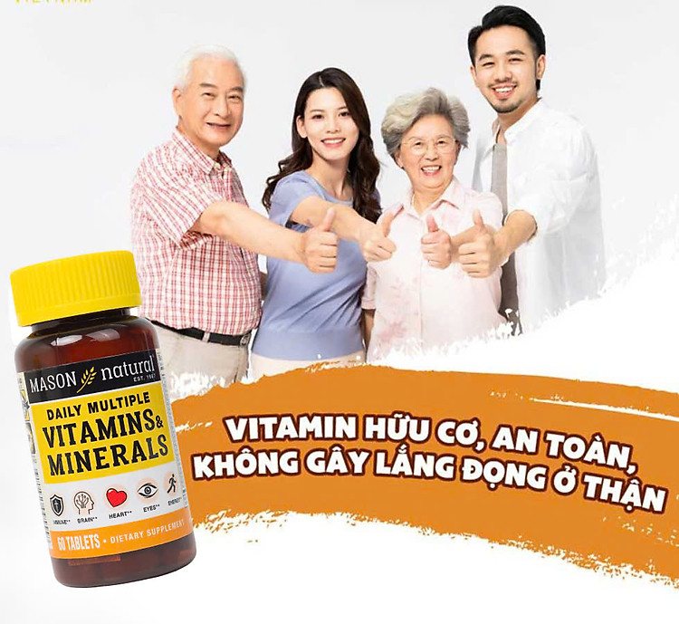 Mason Natural Daily Multiple Vitamins With Minerals – Hỗ trợ sức khỏe tổng quát
