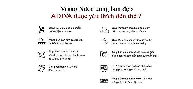 2 hộp nước uống làm đẹp collagen adiva 14 lọ hộp tặng 1 sữa tắm adiva 10