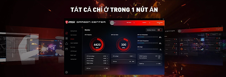 Phần mềm Dragon Center độc quyền của MSI