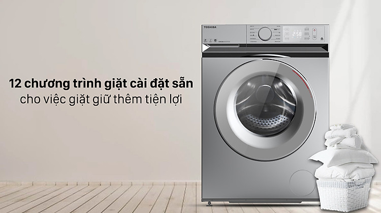 Máy giặt Toshiba 10.5 kg TW-BL115A2V(SS) - Đáp ứng nhu cầu giặt đa dạng với 12 chương trình giặt cài đặt sẵn