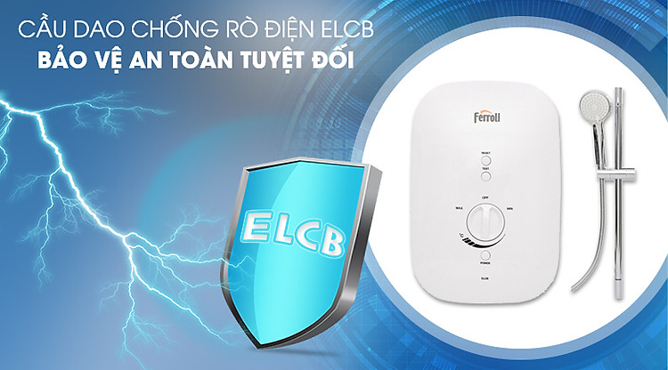 Cầu dao chống rò điện ELCB - Máy nước nóng Ferroli Divo SSN 4.5S 4500W