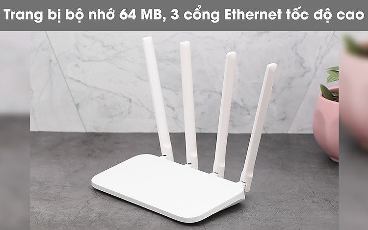 Router Wifi Chuẩn N Xiaomi 4C Trắng - Bộ nhớ 64 MB