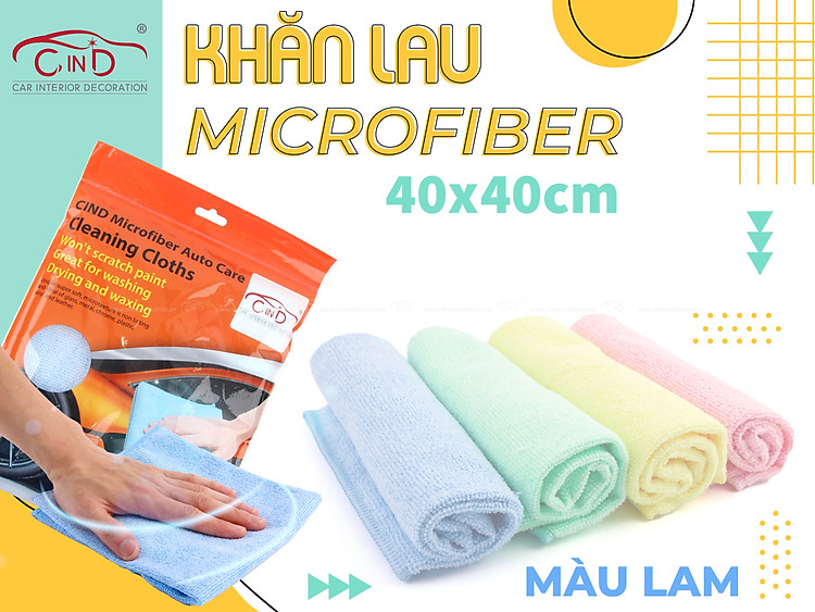 khăn lau microfiber cind màu lam (40 40cm) 1