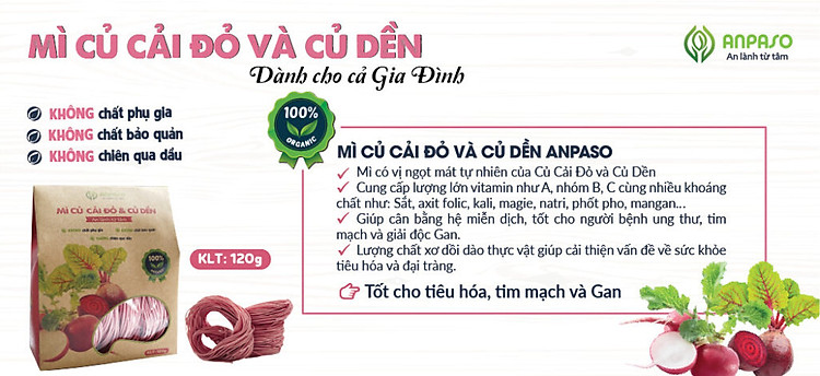 mì củ cải đỏ và củ dền organic anpaso 120g 1