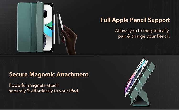 Bao da dành cho iPad Air 4 10.9inch 2020 ESR Rebound Magnetic Slim Case - Hàng Nhập Khẩu