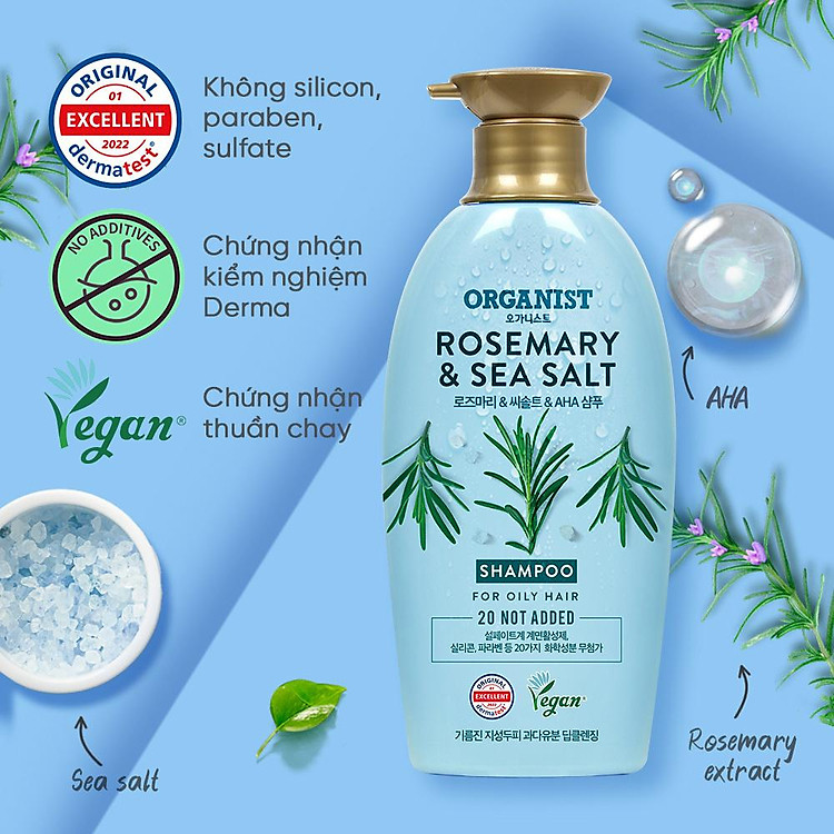 Elastine Organist Rosemary and Sea Salt Deep Cleansing Shampoo 500ml