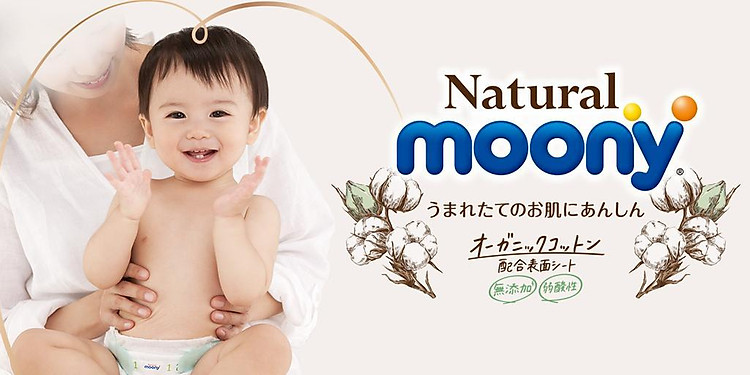 Tã Bỉm dán Moony Natural Size L- 38 miếng( bé 9-14 kg) 1