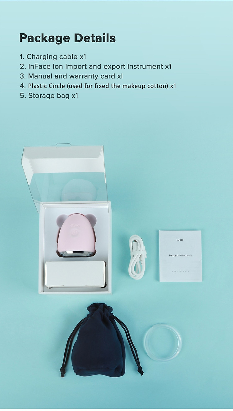 Xiaomi InFace Mặt Rung Nhiều Màu Trẻ Hóa Ion Máy Massage Mặt Làm Đẹp Chăm Sóc Da Mặt 11