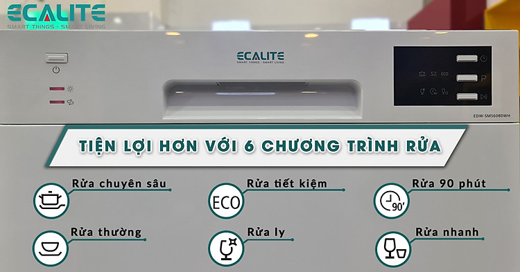 EDW-SMS6080WH có 6 chức năng rửa tiện lợi