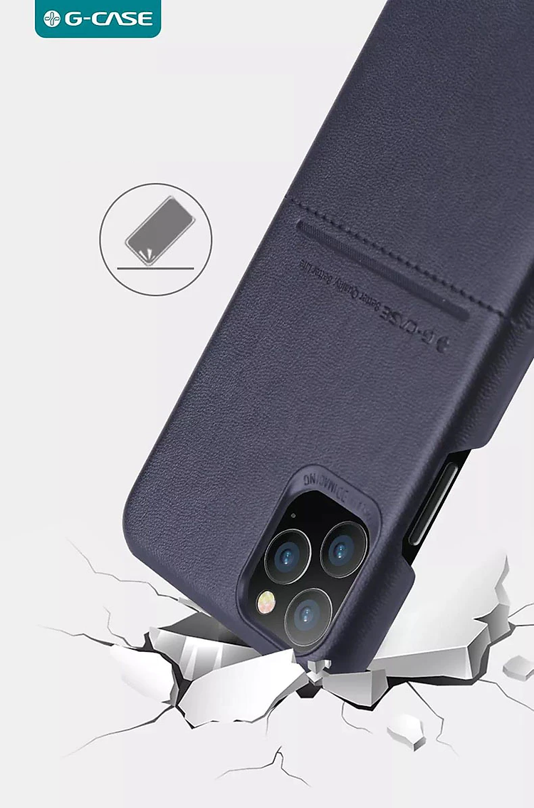 Ốp lưng da chống sốc cho iPhone 11 Pro hiệu G-Case trang bị ngăn đựng thẻ ATM, NameCard mặt siêu mềm mịn, chống sốc tốt, bảo vệ tuyệt đối - hàng nhập khẩu