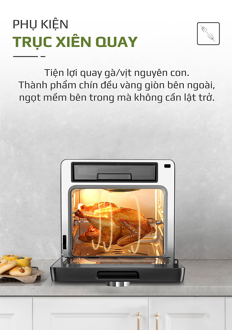 Nồi Chiên Hơi Nước Olivo SF16 Pro Thương Hiệu Mỹ Cao Cấp Gồm 56 Chức Năng Làm Bít Tết Hấp Nướng Hâm Nóng Đa Năng Dung Tích 16 Lít Công Suất 2800 W - Hàng Chính Hãng