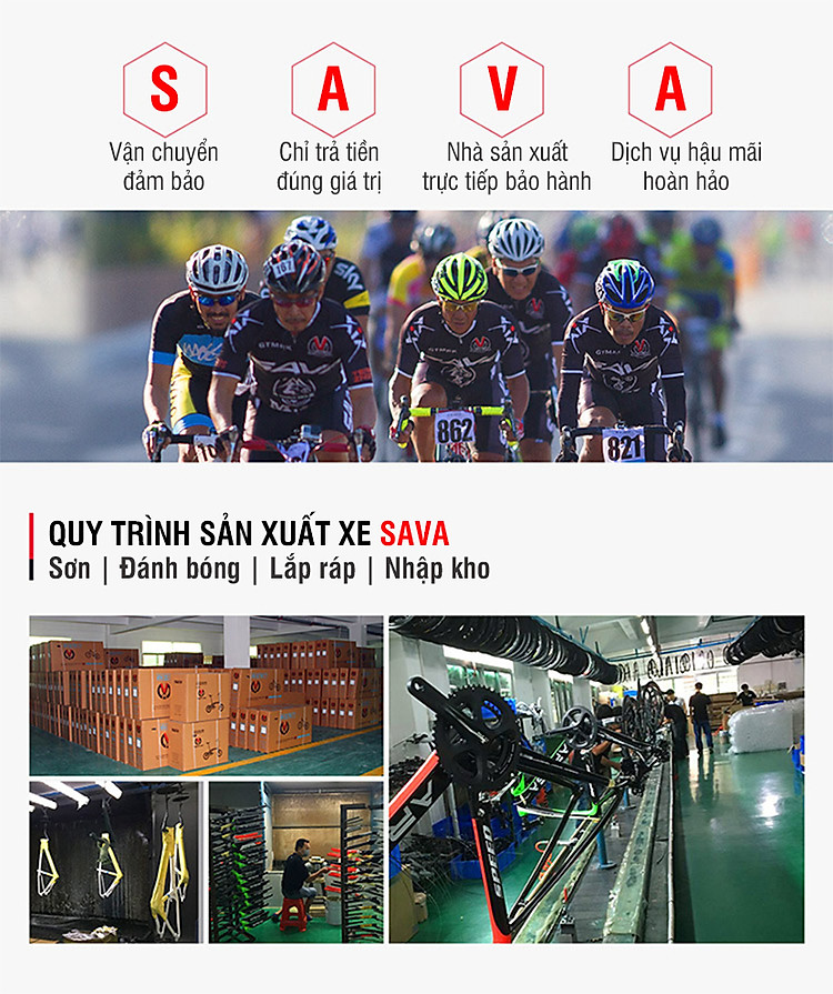 Quy trình sản xuất xe đạp đua Sava Pro 6.0