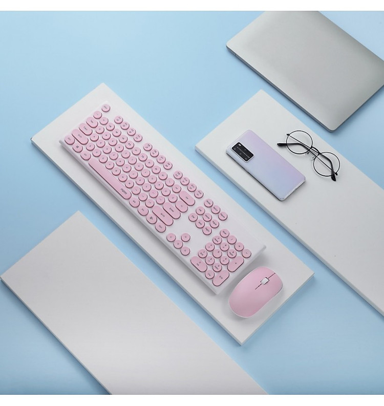 Rapoo X260 Wireless 2.4G Keyboard &amp; Mouse Combo ( Black / Pink ) Black |  New PGMall