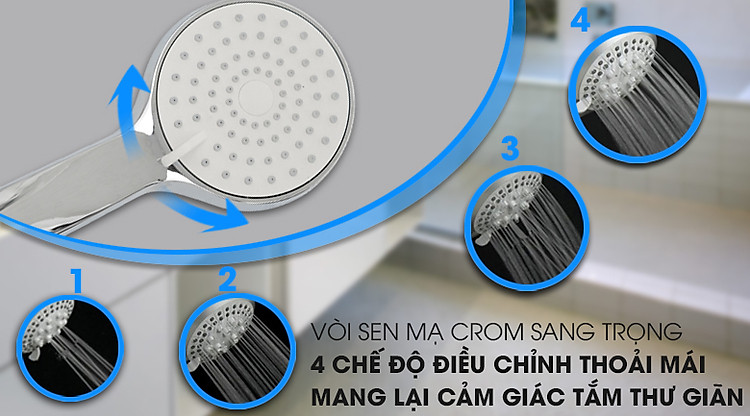 Thiết kế vòi sen mạ Crom - Máy nước nóng Ferroli Divo SSP 4.5S 4500W