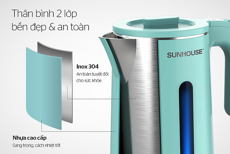 ẤM SIÊU TỐC INOX 2 LỚP 1.8L SUNHOUSE SHD1351 3