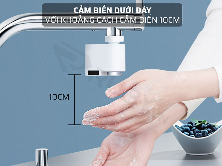 Cảm biến dưới đáy với khoảng cách 10cm