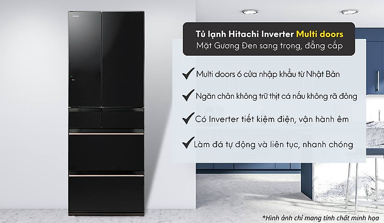 Tủ Lạnh Hitachi Inverter 617 lít R-HW620RV XK Giá Tốt, Chính Hãng | Nguyễn Kim