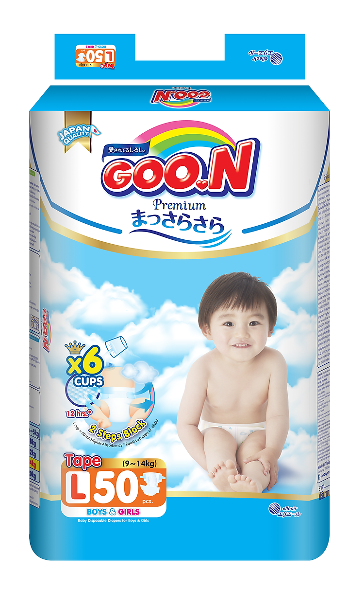 Tã dán Goon Premium size L 50 miếng