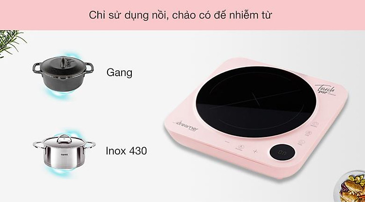 Bếp từ Dreamer DC-IH01P - Chất liệu nồi phù hợp