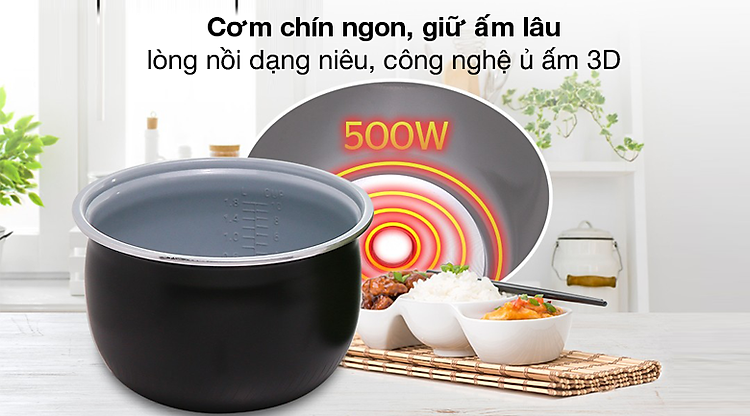 Lòng nồi dạng niêu - Nồi cơm nắp gài Sunhouse Mama 1.2 lít SHD8265B