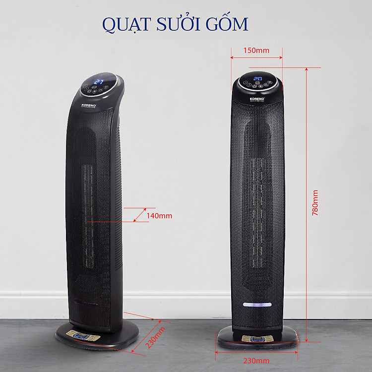 Quạt sưởi gốm Ceramic Koreno KN-555