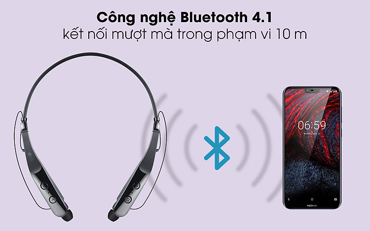 Công nghệ bluetooth 4.1 - Tai nghe Bluetooth LG HBS-510 Đen