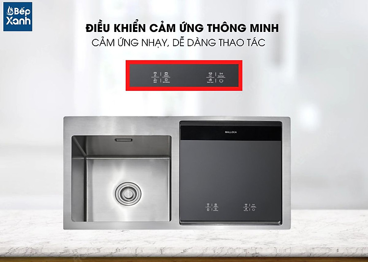 Máy rửa bát WQP-890F4 trang bị điều khiển cảm ứng thông minh.