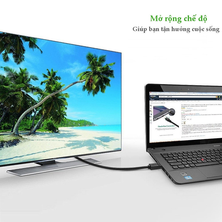 Dây cáp DisplayPort 2 đầu đực tốc độ 21.6Gbps dài 1.5M UGREEN DP102 10245 - Hàng Chính Hãng