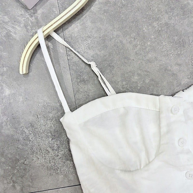 Đầm xòe trắng đũi 2 dây cho nữ DN494