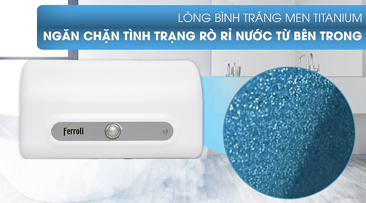 Lòng bình tráng men Titan - Bình tắm nóng lạnh Ferroli QQ Evo 20L ME 20 Lít