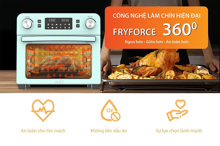 Công nghệ làm chín của Lò nướng kiêm nồi chiên không dầu Unie Q36