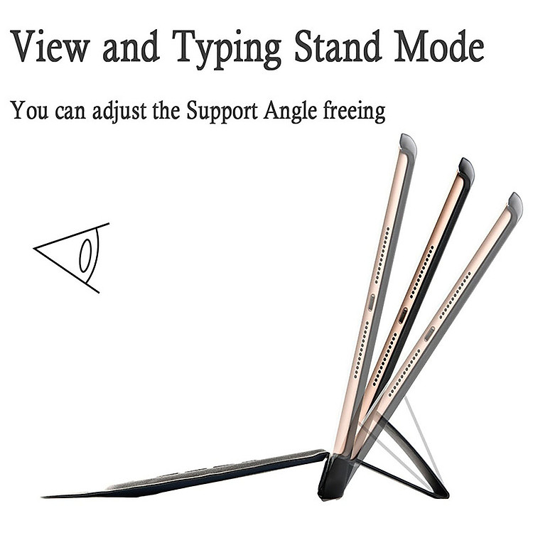 Bàn phím Bluetooth có đèn kèm bao da slim có thể tách rời và khay đựng bút pencil cho iPad 9.7 2018 Promax BLED(Màu đen)