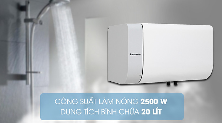 Thiết kế ngang độc đáo, trang nhã - Bình nước nóng Panasonic DH-20HAM 20 Lít