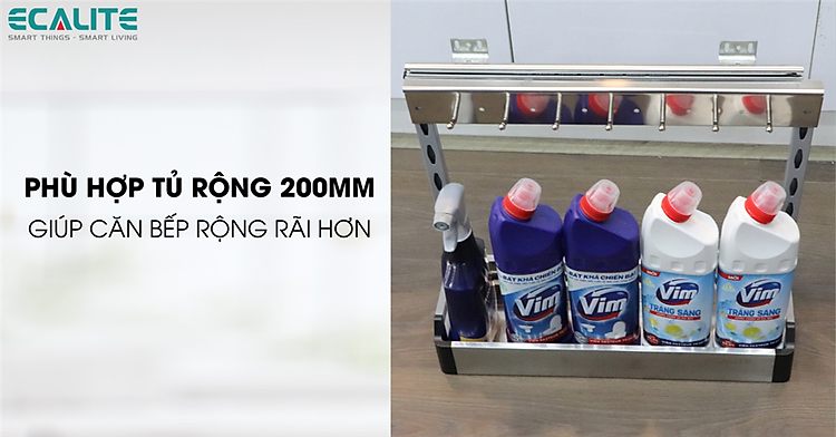 Kích thước phù hợp tủ rộng 200mm