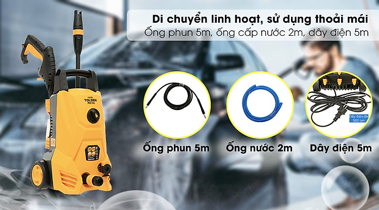 Máy phun xịt rửa áp lực cao Tolsen 79570 1400W - Vòi cao áp